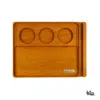 Chill One Essential Set – leere Draufsicht auf das Rollingtray mit integrierten Fächern, eleganter Linienführung und seidenmatter Holzoberfläche