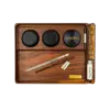 Chill One Luxury Set – Freigestelltes Produktbild des minimalistischen Rolling Trays aus edlem Kirsch- oder Nussbaumholz, mit Premium-Accessoires.