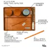 Chill One Premium Set in Draufsicht – Rollingtray mit Beschriftung der Ausstattung: geruchsdichte Behälter, VONbLÜTE Grinder, Ablage für Papers, Tools und Zubehör