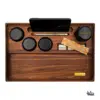 Draufsicht auf das Dab ’n Roll® Luxury Set mit Aluminium-Containern und Grinder