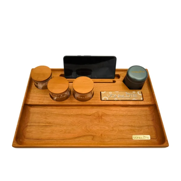 Rolling Tray Dab ’n Roll® Premium Set frontal – Komplettansicht mit sichtbarer Premium-Ausstattung
