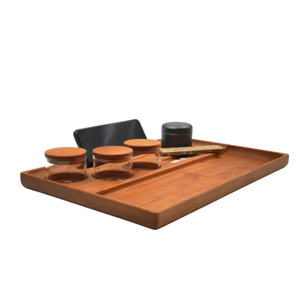 Rolling tray Dab ’n Roll® Premium Set – linke Seitenansicht mit sichtbarer Ausstattung