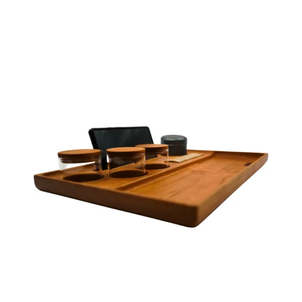 Rolling Tray Dab ’n Roll® Premium Set – linke Detailansicht mit Fokus auf Design und Verarbeitung