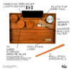 Beschriftete Draufsicht des Dab ’n Roll® Essential Sets mit markierten Funktionen und Komponenten