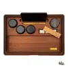 Draufsicht auf das Dab ’n Roll® XT Signature Set mit Nussholz, Smellproof Storage und Zubehör
