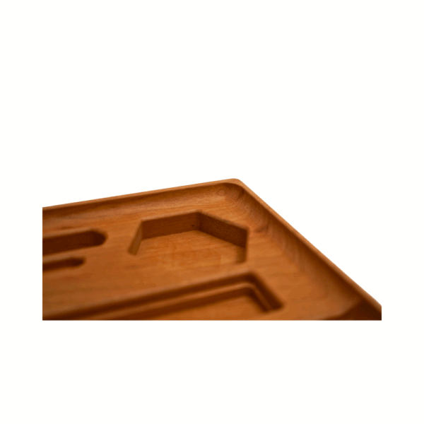 Detailansicht der rechten Seite des Rolling Trays Dab ’n Roll® Essential Sets mit sichtbaren Fächern