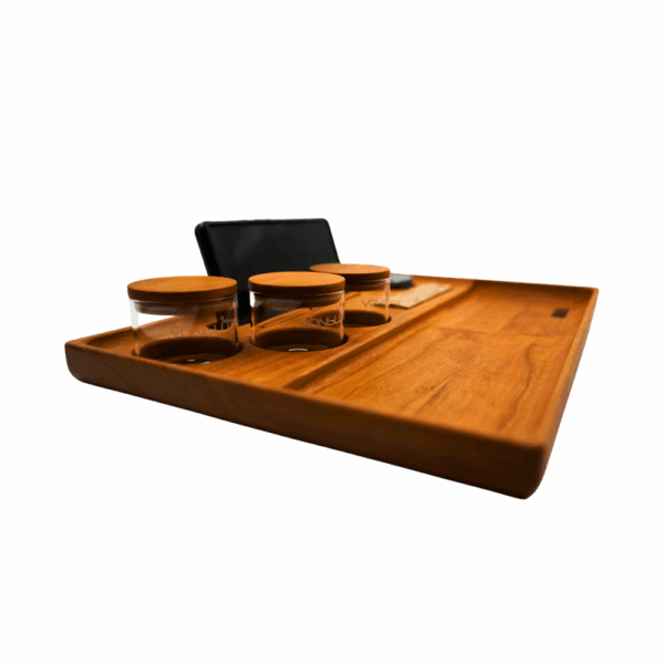Rolling Tray Dab ’n Roll® Essential Set – linke Seitenansicht mit Fokus auf Design und Kontur