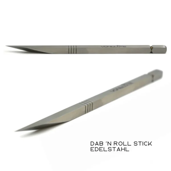 Detailaufnahme des Edelstahltools im Dab ’n Roll® XT Luxury Set