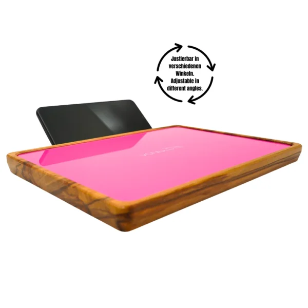 Rolling Tray Float Knockout Pink by VONbLÜTE® Beschreibung mit Handy Adapter Waagerecht von links