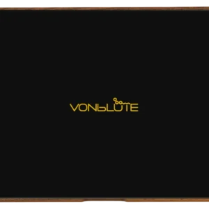 Rolling Tray Dab'n Roll® Nussholz Konfigurator Ansicht geschlossen Schwarz/Gold.