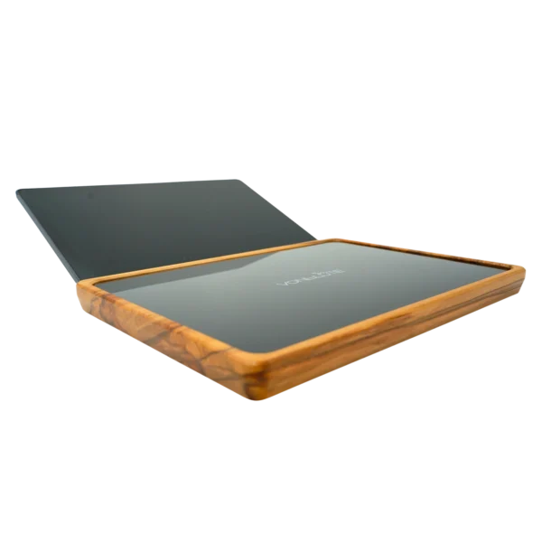 Rolling Tray Float Black by VONbLÜTE® mit Tablet Adapter von links