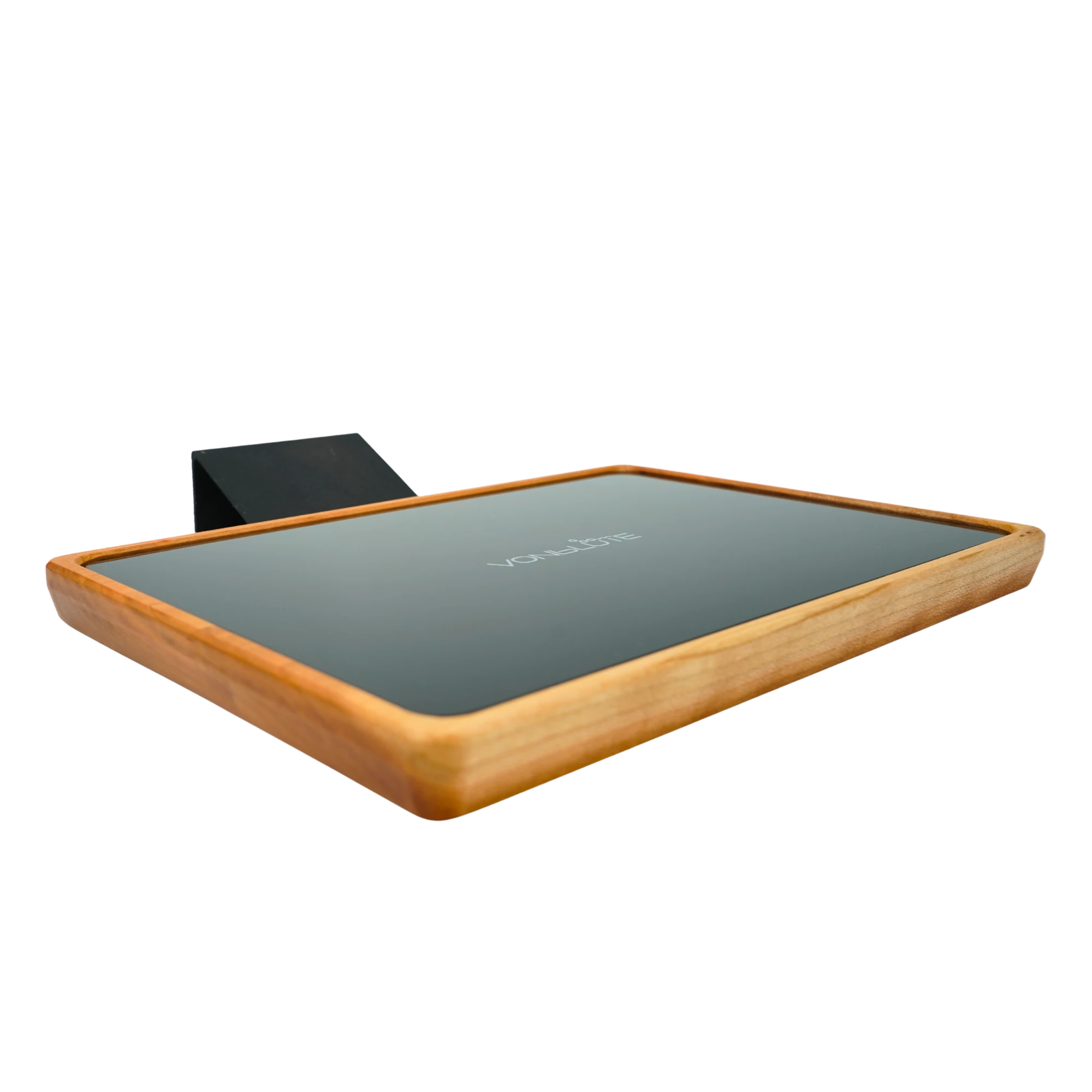 Rolling Tray Float Red Tone Black by VONbLUETE mit schwarzem Glaseinsatz und schwarzem Adapter